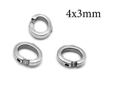 Sterling Silver 925 Locking Oval Jump Rings Inside Diameter 4x3mm