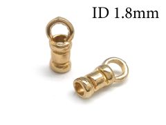 Brass Crimp End Cap ID 1.8mm with 1 loop
