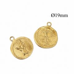 Pewter Coin Pendant Charm 19mm