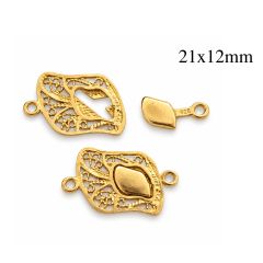 Brass Decorative Clasp 21x12mm with 2 loops - JBB Findings