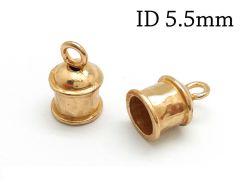 Brass Leather Cord End Cap Inside Diameter 5.5mm