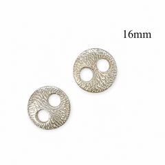 Pewter round Link connector with Decorative Ornament 16mm