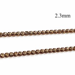 Tennis Chain Swarovski Rhinestone Brass 2.3mm Golden Shadow stones