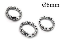 Sterling Silver 925 Locking Round Jump Rings Inside Diameter 6mm