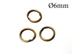 Brass Locking Round Jump Rings Inside Diameter 6mm