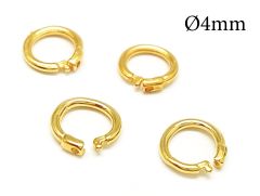 Brass Locking Round Jump Rings Inside Diameter 4mm