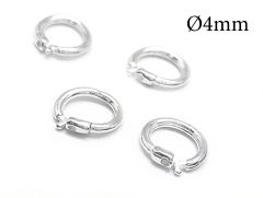 Sterling Silver 925 Locking Round Jump Rings Inside Diameter 4mm