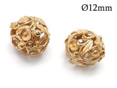 Brass Round Filigree Beads 12mm hole size 0.5mm