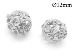 Sterling Silver 925 Round Filigree Beads 12mm hole size 0.5mm