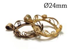 Brass Round Bezel Cup 24mm 1 loop