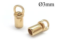 Brass Revolving End caps Inside diameter 3mm with 1 loop