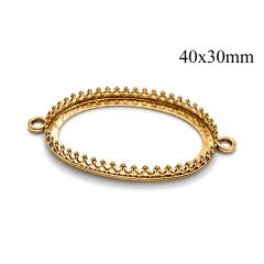 Brass Oval Crown Bezel Cup 40x30mm with 2 loops - JBB Findings