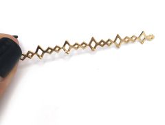 14K Solid Gold Cast Bezel wire with rhombs pattern 64mm