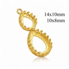 Brass Teardrop Bezel Settings 14x10mm and 10x8mm with 1 loop