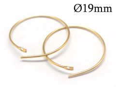 Gold Filled Round Wire Hoop earrings 19mm