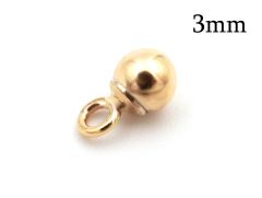 Gold Filled Round Beads 3mm with loop