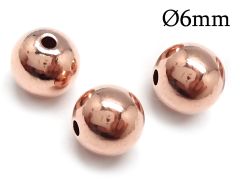 Rose Gold Filled Round Seamless Spacers Beads 6mm with hole size 1.2mm