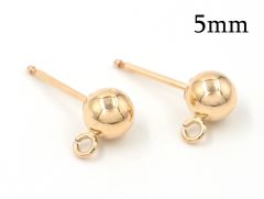 Gold Filled Stud Ball Earrings 5mm with 2.5mm loop