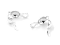Sterling Silver 925 Clamshell Bead Tip with 2 loops