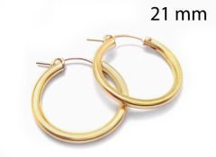 Gold Filled Round Hoop earrings 21mm Tube diameter 2.2mm