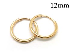 Gold Filled Round Tube Hoop earrings 12mm