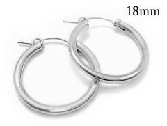 Sterling Silver 925 Round Hoop earrings 18mm Tube diameter 2.2mm