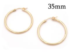 Gold Filled 14K Round Hoop earrings 35mm Tube diameter 2.2mm