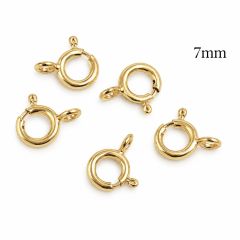 Brass Gold plated Round Spring Ring Clasp 7mm with open loop - JBB Findings