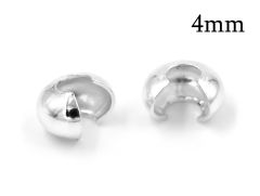 Sterling Silver 925 Crimp Bead Covers 4mm