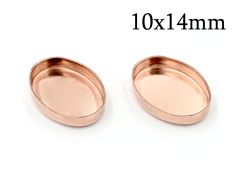 Rose Oval Gold Filled Bezel without loop 14x10mm - JBB Findings