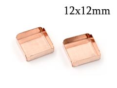 Rose Square Gold Filled Bezel without loop 12x12mm - JBB Findings