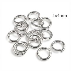Sterling Silver 925 Open Jump Rings 1x4mm 18 Gauge 4mm Inside Diameter - JBB Findings