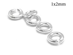 Sterling Silver 925 Open Jump Rings 1x2mm, 18 Gauge, 2mm Inside Diameter