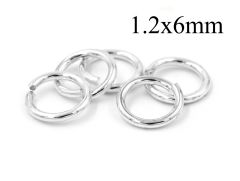 Sterling Silver 925 Open Jump Rings 1.2x6mm 17 Gauge 6mm Inside Diameter