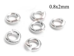 Sterling Silver 925 Open Jump Rings 0.8x2mm, 20 Gauge, 2mm Inside Diameter
