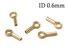 Gold Filled Crimp End Cap with inside diameter of 0.6mm