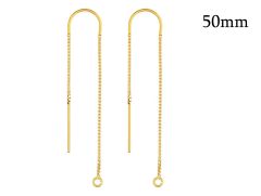 Gold filled U-Threader Box Chain Drop earrings 50mm with jump ring