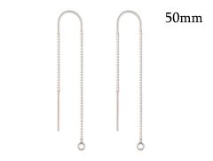 Sterling Silver 925 U-Threader Box Chain Drop earrings 50mm with jump ring