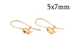 Gold Filled 14K Oval Bezel Earring Ear wire settings 7x5mm with loop