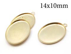 Gold Filled Oval Bezel Cup low walls with 1 loop for cabochon 14x10mm