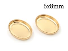 Gold Filled Oval Simple bezel cup 8x6mm low walls without loop