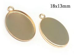 Gold Filled Oval Bezel Cup Settings low walls with 1 loop for cabochon 18x13mm