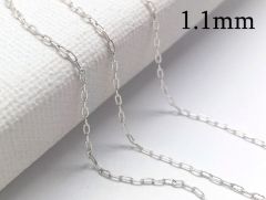 Sterling silver 925 delicate cable chain 1.1mm oval loops