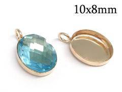 Gold Filled Oval Bezel Сups 10x8mm with vertical loop