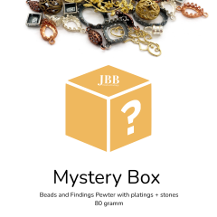 Mystery Box - 80grams Mix Pewter Beads and Findings with platings and stones