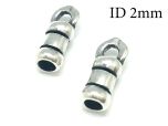Sterling Silver 925 Crimp End Cap ID 2mm with 1 loop