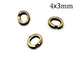 Brass Locking Oval Jump Rings Inside Diameter 4x3mm