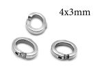 Sterling Silver 925 Locking Oval Jump Rings Inside Diameter 4x3mm
