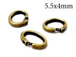 Brass Locking Oval Jump Rings Inside Diameter 5.5x4mm