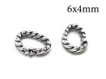 Sterling Silver 925 Locking Oval Jump Rings Inside Diameter 6x4mm